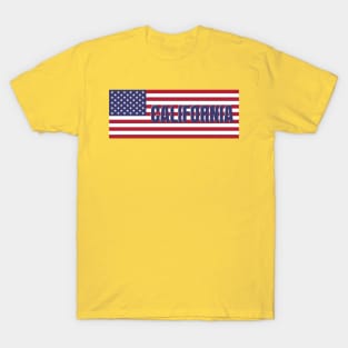 California State in American Flag T-Shirt